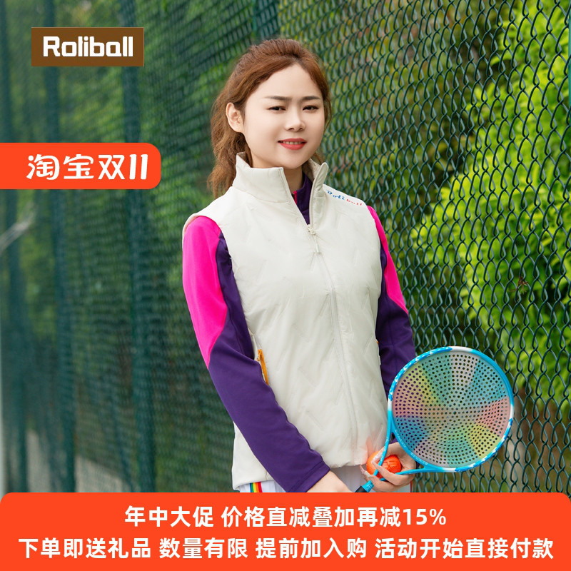 华柔体育秋冬新款修身棉马甲立领运动户外保暖休闲柔力球服装