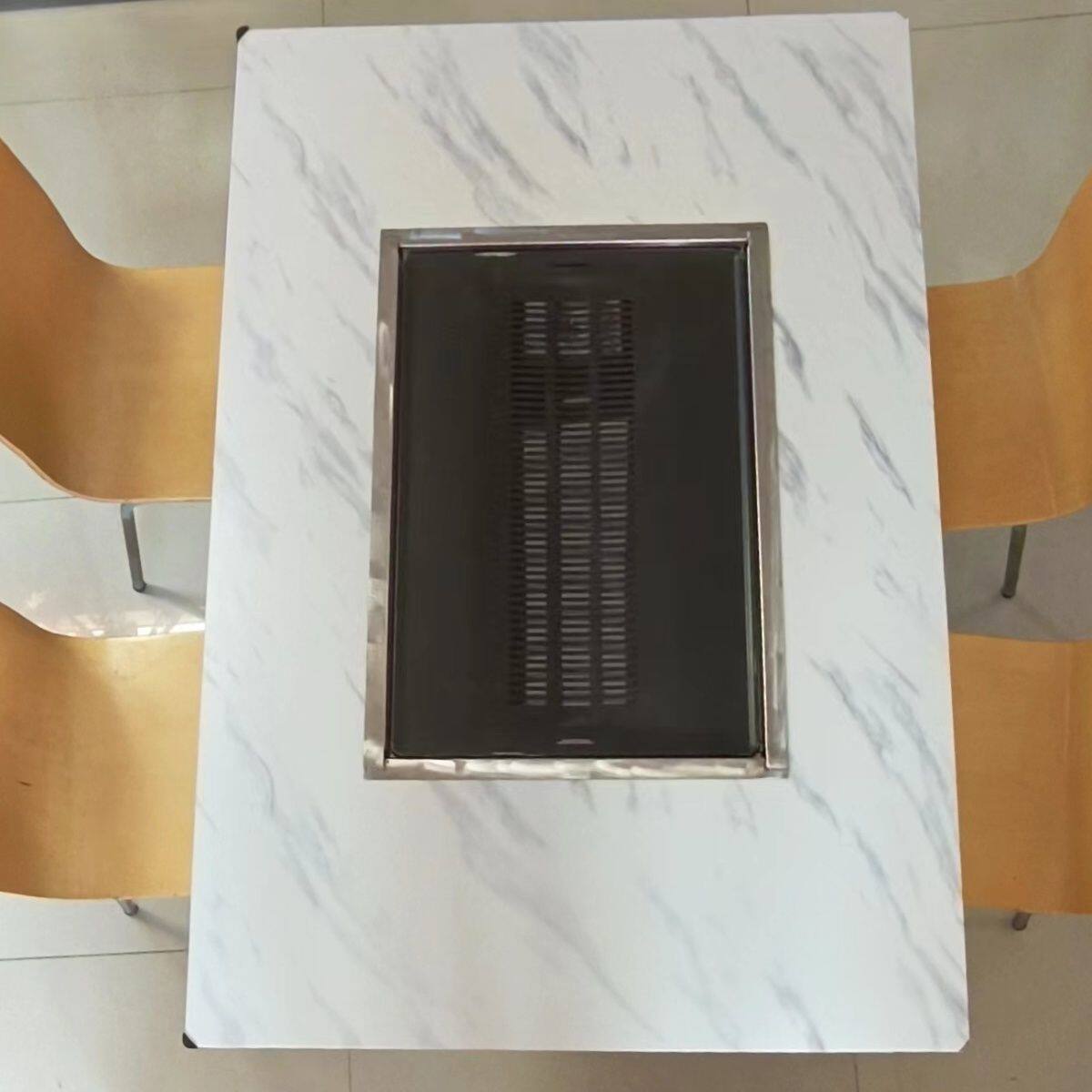 自助无烟烧烤桌烤盘烤网烤羊腿大理石木纹自助烤肉木炭电烤超厚