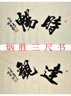 卢炳胜三尺横幅字画书法名厅客厅茶楼办公室手写原稿装饰扇面时畅