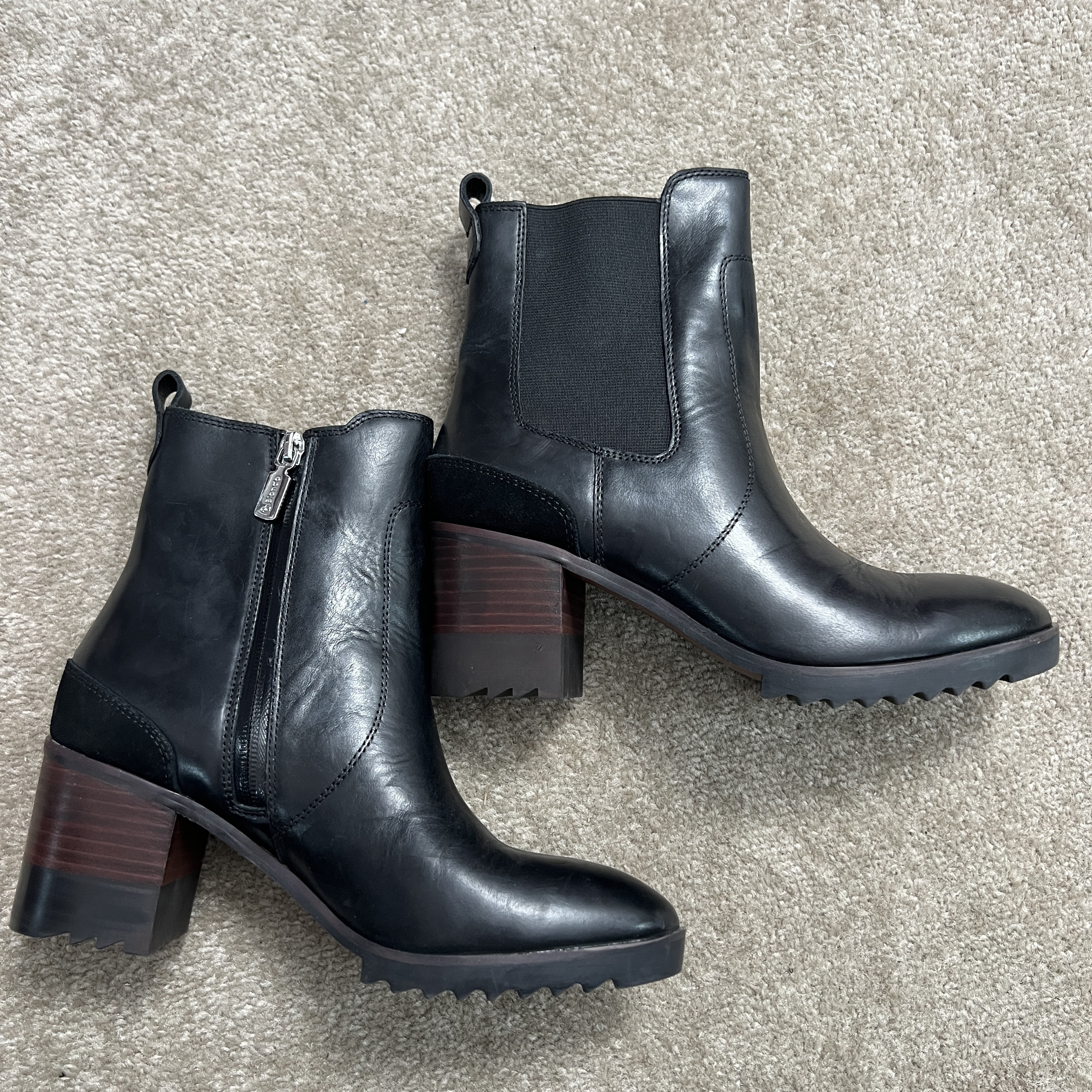 出口大码防泼水牛皮小圆头女靴39到41码