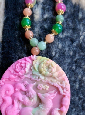 天然女王贝九尾狐吊坠项链女款九尾狐项链毛衣链