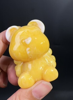 二代蜜蜡树脂蜜蜡无脸熊摆件diy大号胖胖熊件挂件