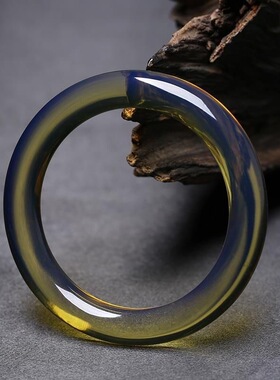 纯天然多米5A净水高蓝蓝珀手镯原矿蜜蜡琥珀贵妃简约手链手环女款