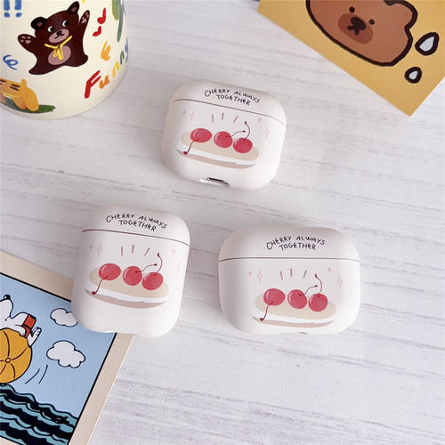 适用airpods4保护壳airpodspro3保护套Pro2苹果蓝牙耳机套盒4四五代磨砂airpod硅胶iPod软壳Pro3三代水果樱桃