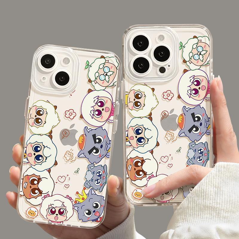适用苹果15手机壳iphone16promax透明13新款喜羊羊2025网红爆款plus套ip夏天14小众12可爱11镜头全包16