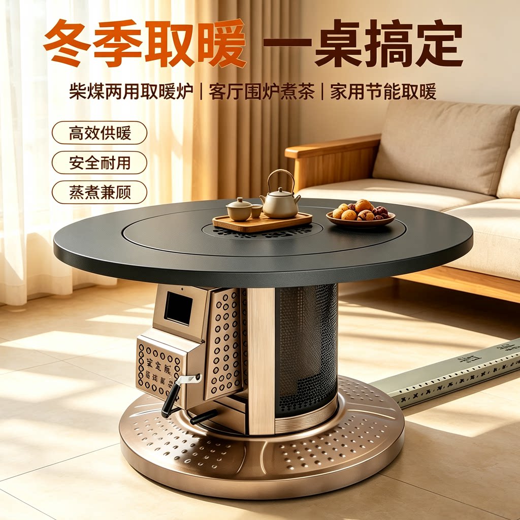 特厚气化炉柴煤两用取暖炉烤火炉