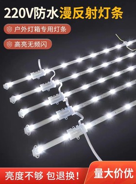 220v高压漫反射灯灯条广告灯箱led灯带卡布灯珠软膜天花专用光源