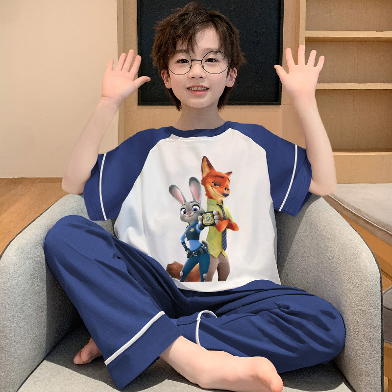 儿童睡衣2026正流行男童套装疯狂动物城男孩衣服青少年纯棉家居服