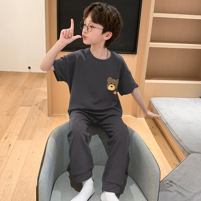 纯棉睡衣短袖长裤儿童夏季新款