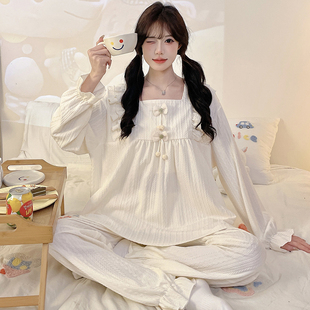 艺术生睡衣女款高级感2026新款学生法式宫廷风少女家居服休闲套装