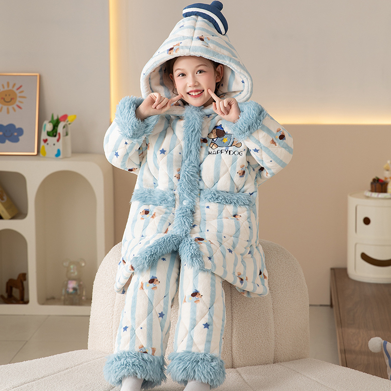 儿童睡袍2025超火棉袄腊肠狗衣服