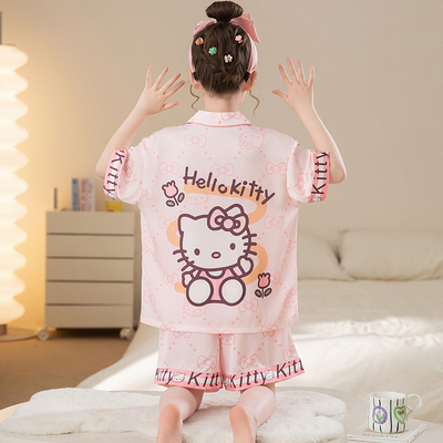 HelloKitty睡衣女童夏季冰丝短袖
