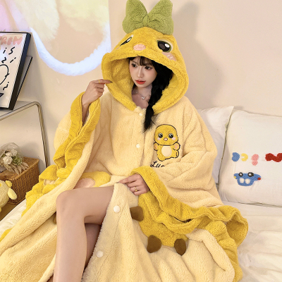 小奶龙冬季睡衣女款2025新款斗篷