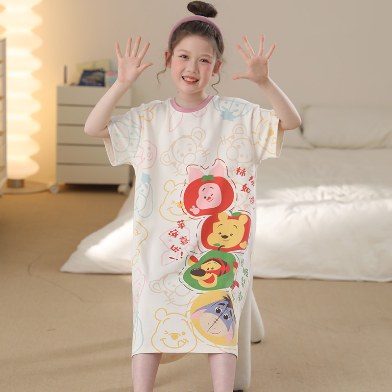 2025夏季女童睡裙短袖纯棉家居服