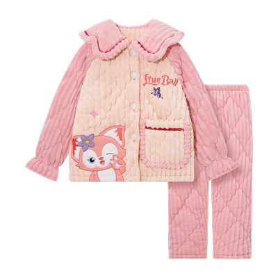 女童法兰绒玲娜贝儿睡衣加厚夹棉