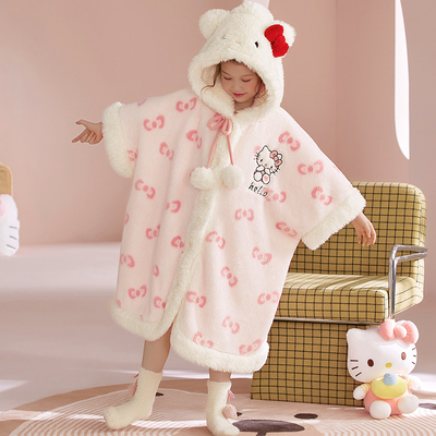 珊瑚绒睡袍女童HelloKitty家居服