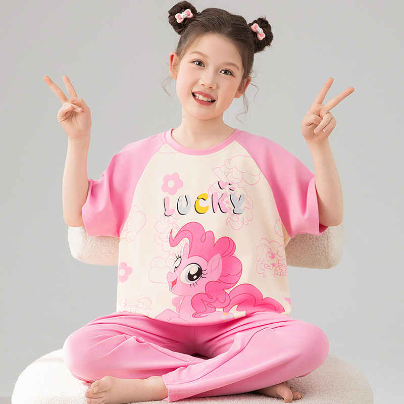 夏季儿童睡衣短袖长裤碧琪大童初中生空调服纯棉家居服女童夏套装,童装/婴儿装/亲子装,家居服套装,淘宝优惠券,粉丝福利购,淘宝优惠卷