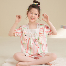夏季儿童睡衣女孩短袖美乐蒂学生棉质2025超火套装女童家居服夏装