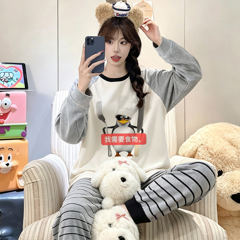 抽象搞怪衣服睡衣女孩初中生秋季
