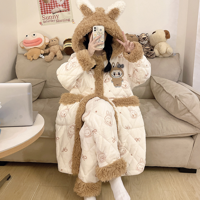 睡衣女童冬装拉布布三层夹棉棉服