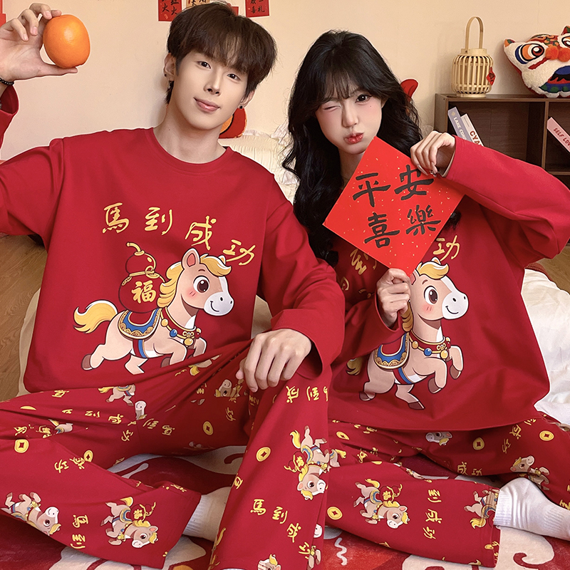 情侣睡衣女款2025新款纯棉家居服