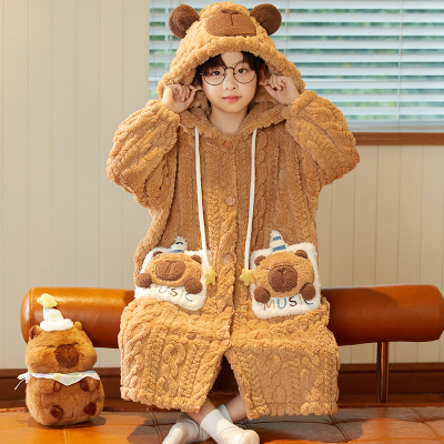 儿童睡衣珊瑚绒睡袍2025超火冬装