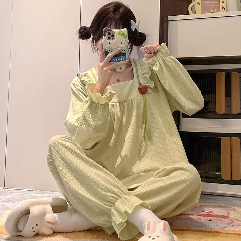 女士睡衣纯棉春装女款2026年新款
