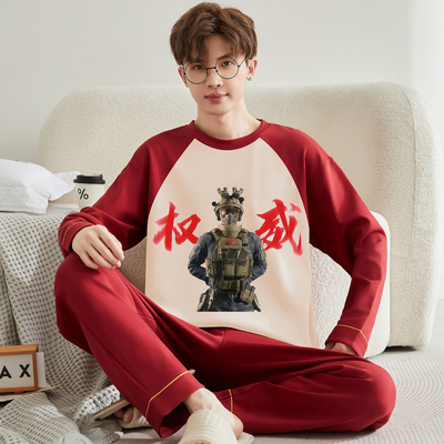 红色睡衣男生冬本命年2026青少年