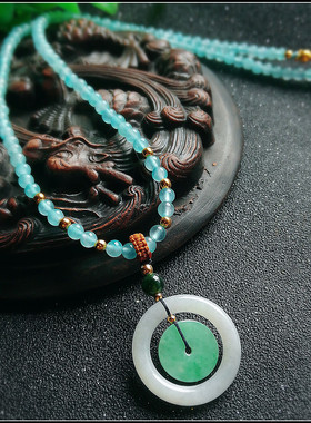 独家款天然翡翠锁骨链平安扣