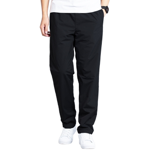 春秋运动裤男裤子宽松直筒夏季薄款速干冰丝滑面休闲长裤双层加网