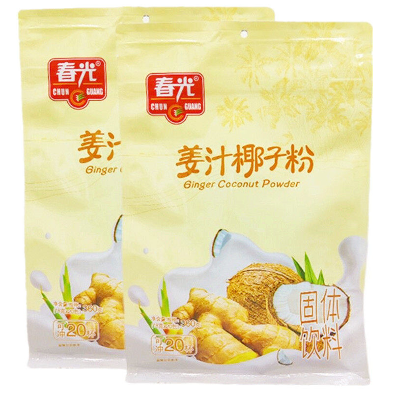 春光姜汁椰子粉360g袋海南特产速溶姜茶椰汁姜汤代餐粉,咖啡/麦片/冲饮,特色饮品,淘宝优惠券,粉丝福利购,淘宝优惠卷