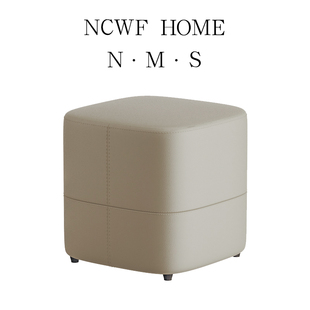 北欧简约沙发凳试衣间衣帽间换鞋 凳脚凳皮墩子方凳化妆梳妆凳坐墩