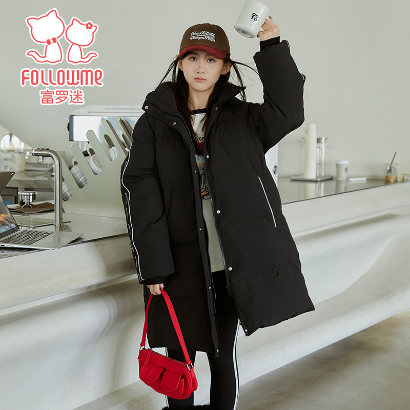 富罗迷儿童羽绒服小个子冬季新款保暖加厚青少年女款洋气长款外套