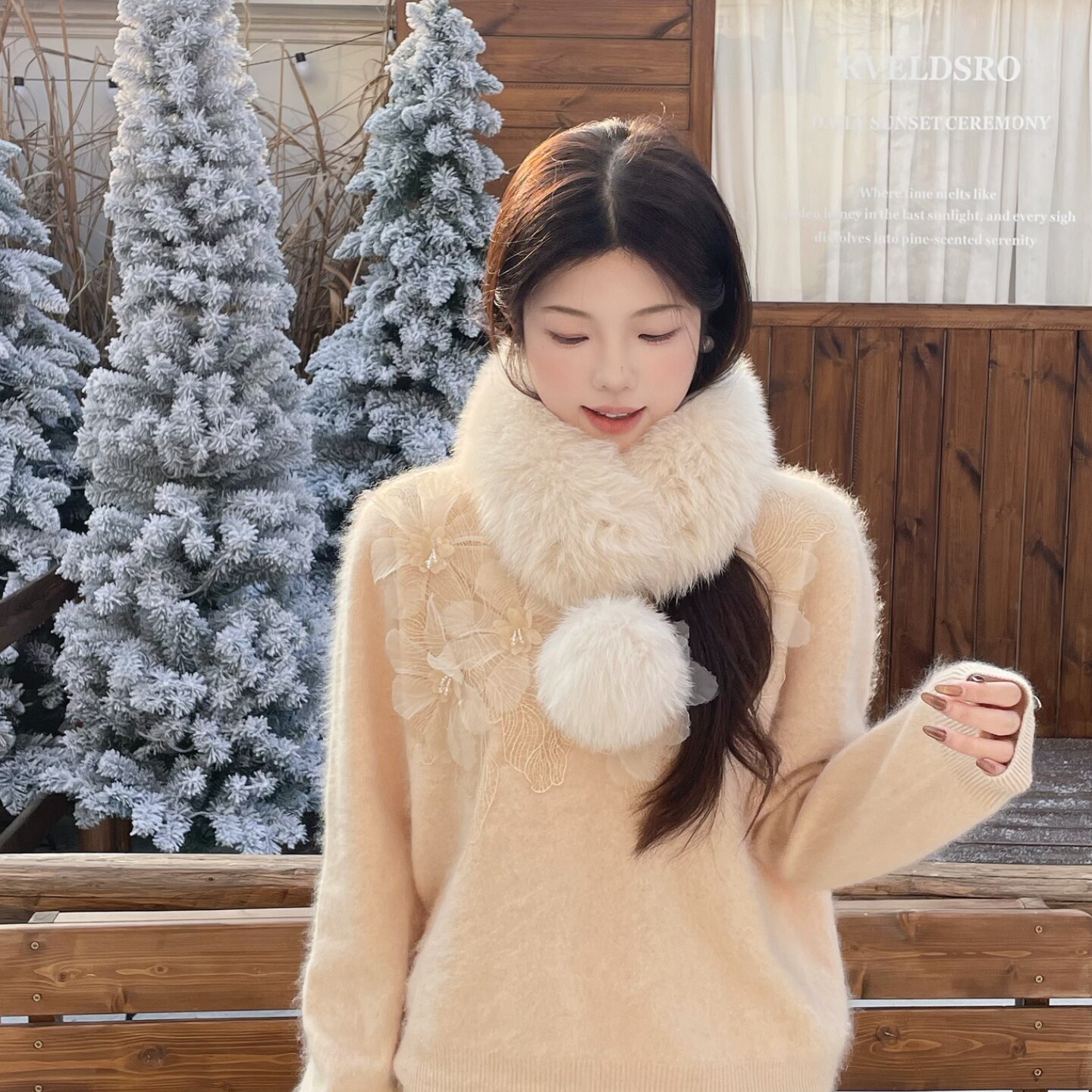 MOBAI默白 狐狸毛围巾女冬季保暖百搭大毛球吸口真毛毛围脖领子,服饰配件/皮带/帽子/围巾,围巾/丝巾/披肩,淘宝优惠券,粉丝福利购,淘宝优惠卷