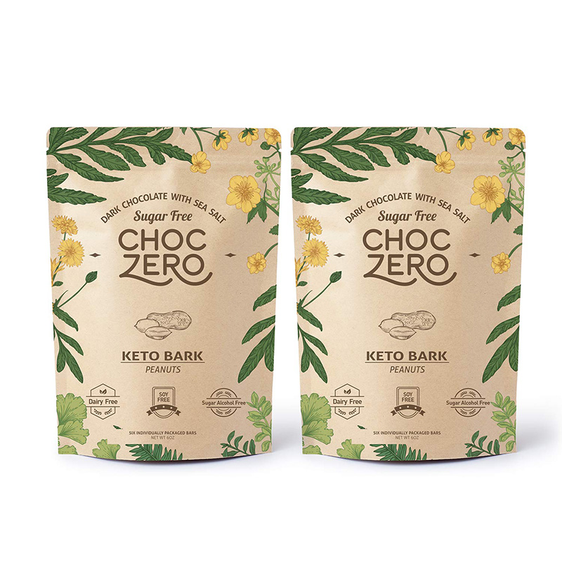 美国直邮 ChocZero's Keto Bark 花生海盐黑巧克力 无糖 2包 12支