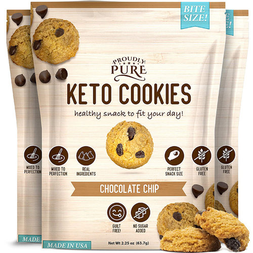 美国直邮PROUDLY PURE  Keto Cookie巧克力饼干代餐低碳无麸质3包
