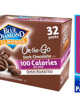 美国直邮Blue Diamond Almonds烤箱烘焙可可粉杏仁 低碳生酮 32包