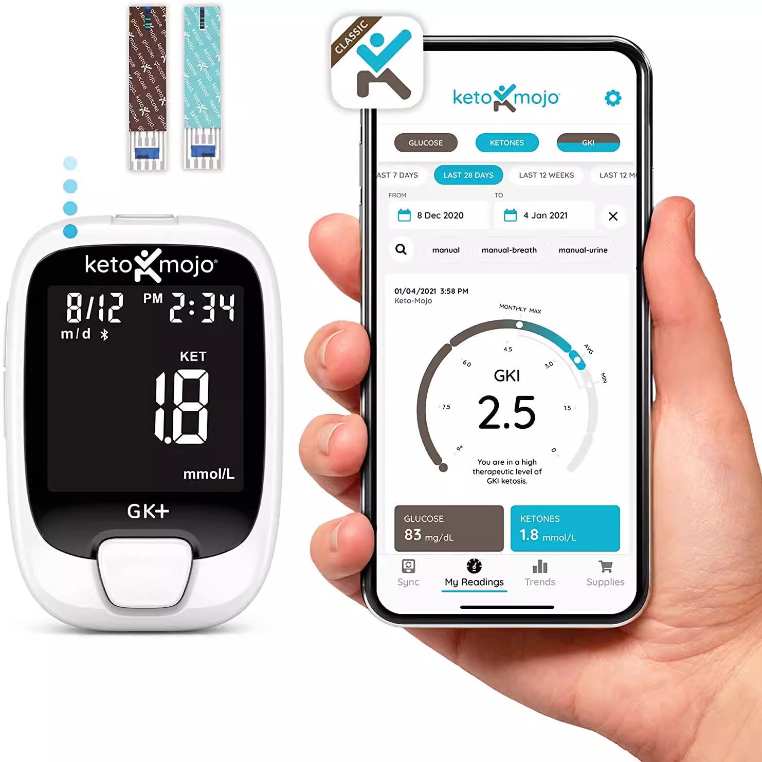 美国直邮 KETO-MOJO GK+ 新款 Ketone Monitor 雪糖/雪酮测试仪器