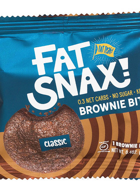 美国直邮FAT Snax巧克力布朗尼曲奇饼干KETO生酮零食无麸质16包