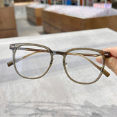 橄榄绿近视眼镜大框圆脸网红款 配有度数架 素颜女防蓝光抗辐射男士