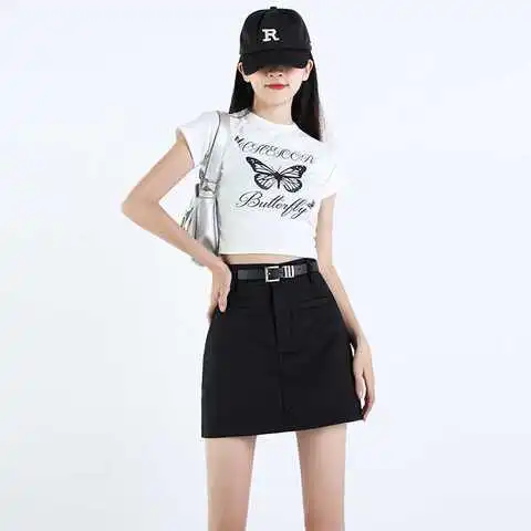 字短裙显瘦裙子夏季新款百搭高腰女士包邮西装学院风含内衬包臀