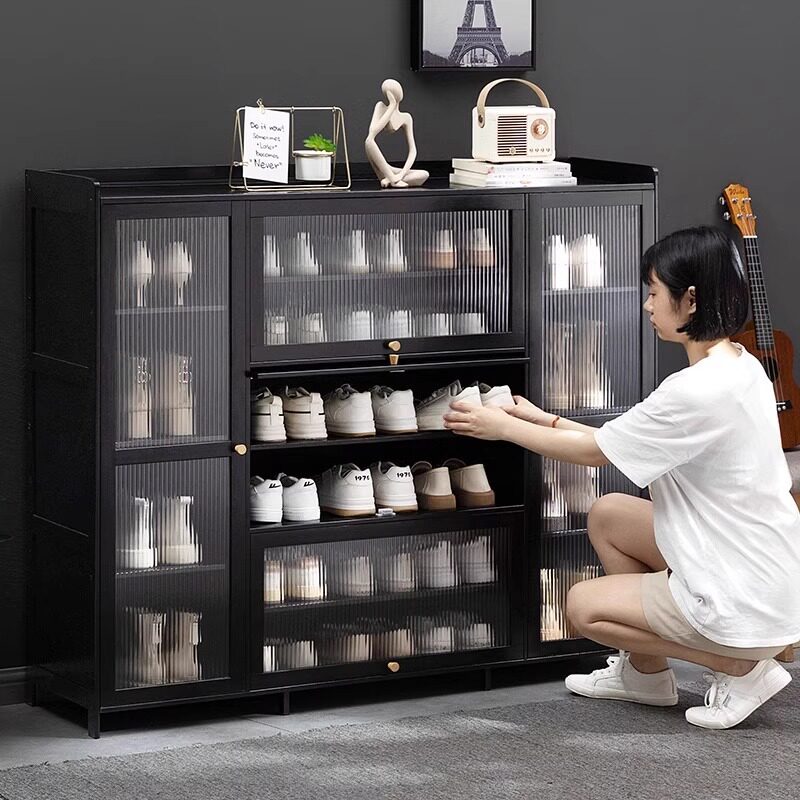 家用简易鞋柜鞋架子多层带门防尘木质放门口入门收纳鞋架一件