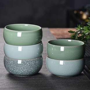 青瓷茶洗龙泉哥窑茶具水洗杯洗陶瓷家用特大号烟灰缸文房笔洗水盂