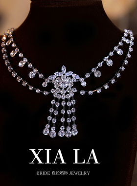 夏拉水钻女颈链额饰两用款