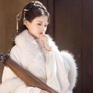 新年战袍汉服女冬季 马面裙仙气日常 裘衣毛绒保暖拜年服对襟长衫