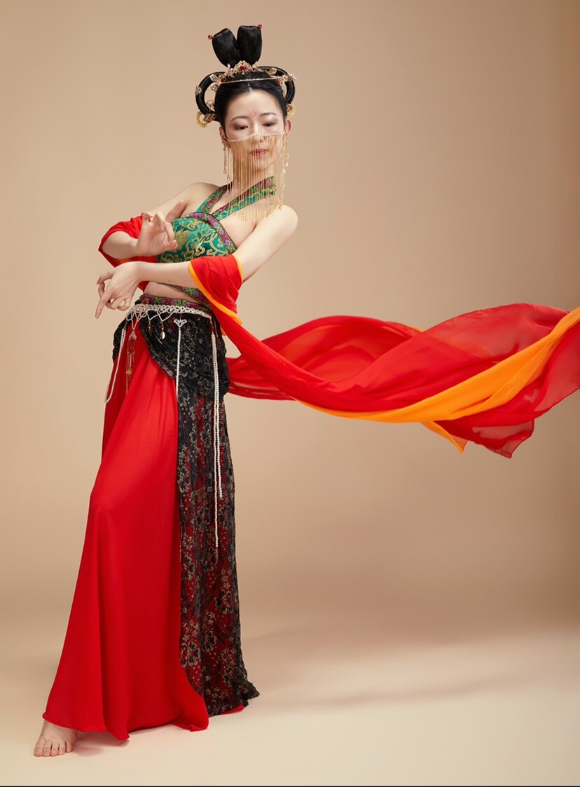 古氏亭舞敦煌民族舞舞蹈服装飞天古装演出服