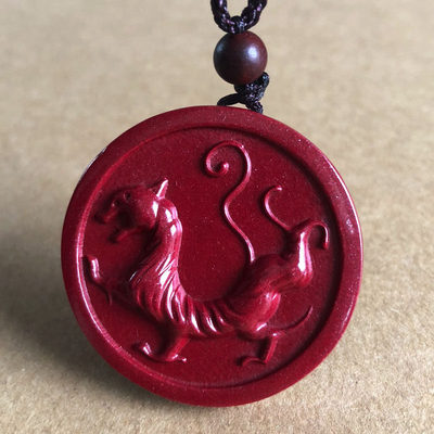 正宗朱砂青龙白虎朱雀玄武四大神兽项链男士吊坠牌补金水方位挂件