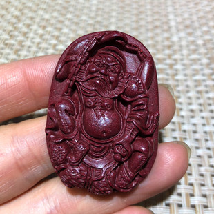 原矿朱砂紫金砂钟馗吊坠男女款招财镇宅护身符本命年挂件情侣项链