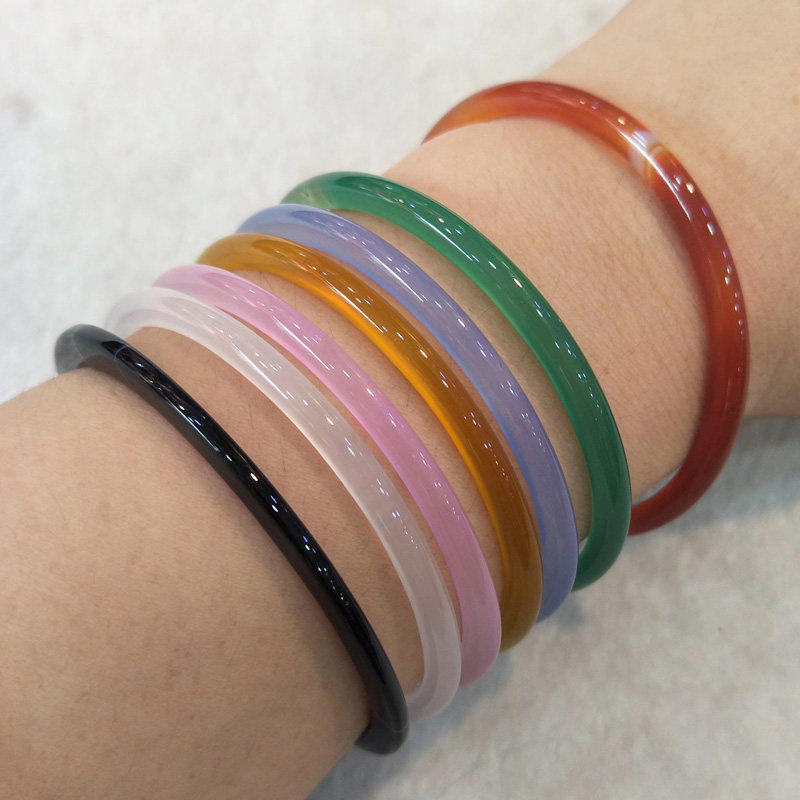 巴西天然玛瑙手镯女款草绿宝蓝红色极细窄条冰种玉髓镯子秀气多色,珠宝/钻石/翡翠,手饰,淘宝优惠券,粉丝福利购,淘宝优惠卷