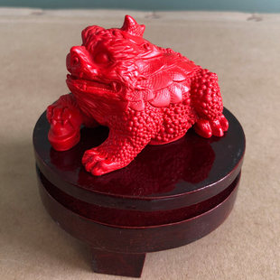 朱砂红金蟾日进斗金挂坠手把件金蟾摆件金蝉三足蟾蜍桌面办公装饰